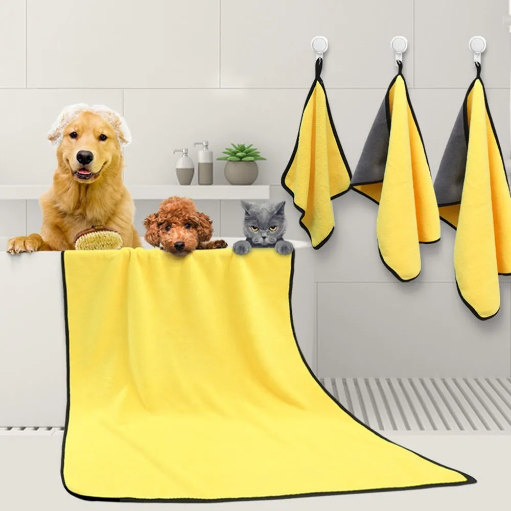 

Absorbent Towels for Dogs Cats Fashion Bath Towel Nano Fiber Quick-drying Bath Towel Car Wiping Cloth Pet Supplies
