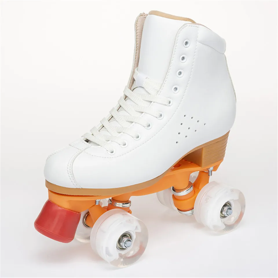 Роликовые коньки двухрядные коньки двухлинейная обувь Patines для детей взрослых родителей кроссовки PU колеса воловья кожа IB44