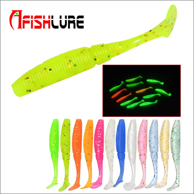 

T Tail Soft Lure 50mm/1g 15pcs/bag Jigging Wobblers Fishing Lure Fishing Tackle Bass Pike Aritificial Silicone Swimbait