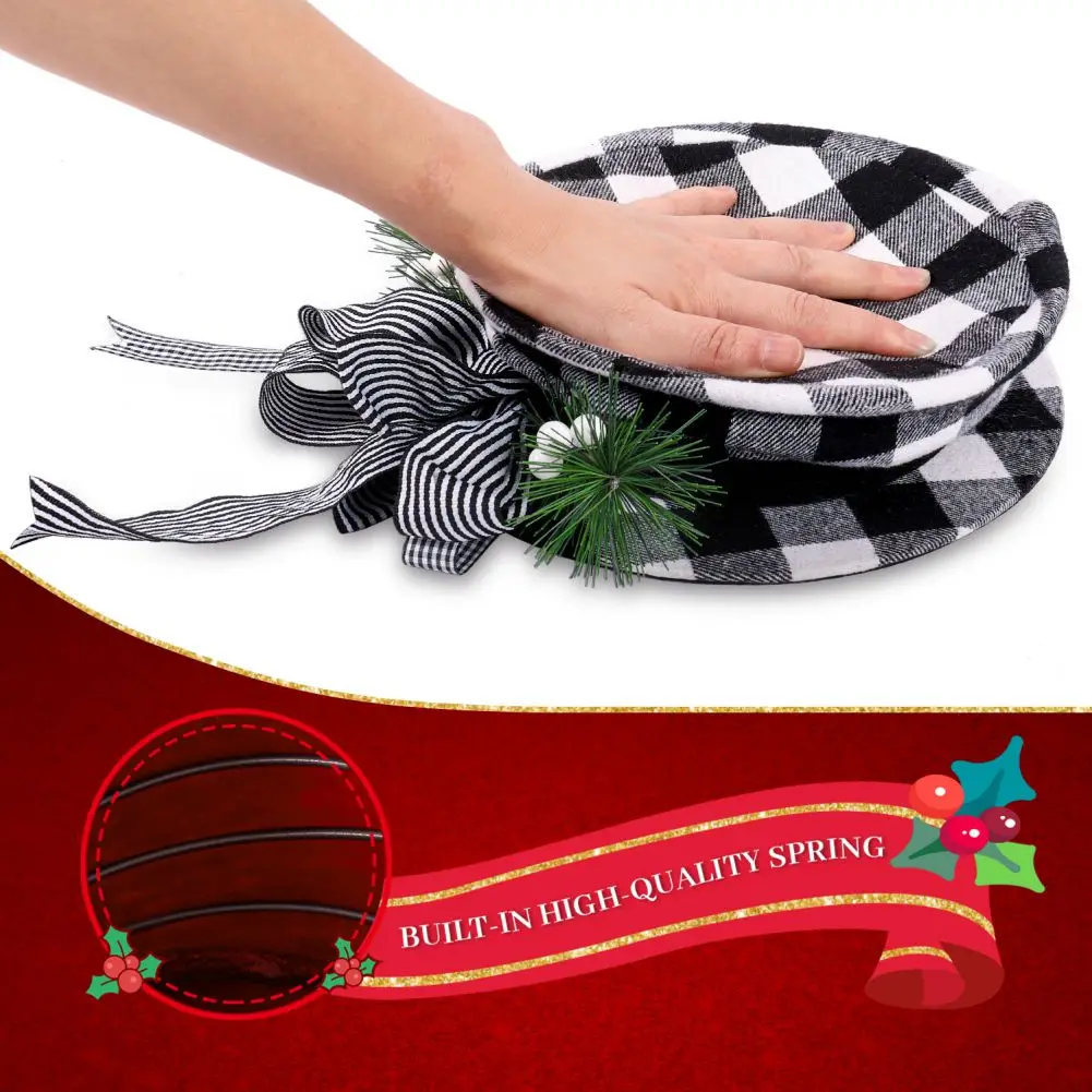 

Christmas Tree Toppers Retractable Top Hat Xmas Treetop Bow-Knot Ribbon Decoration Festival Party Supplies