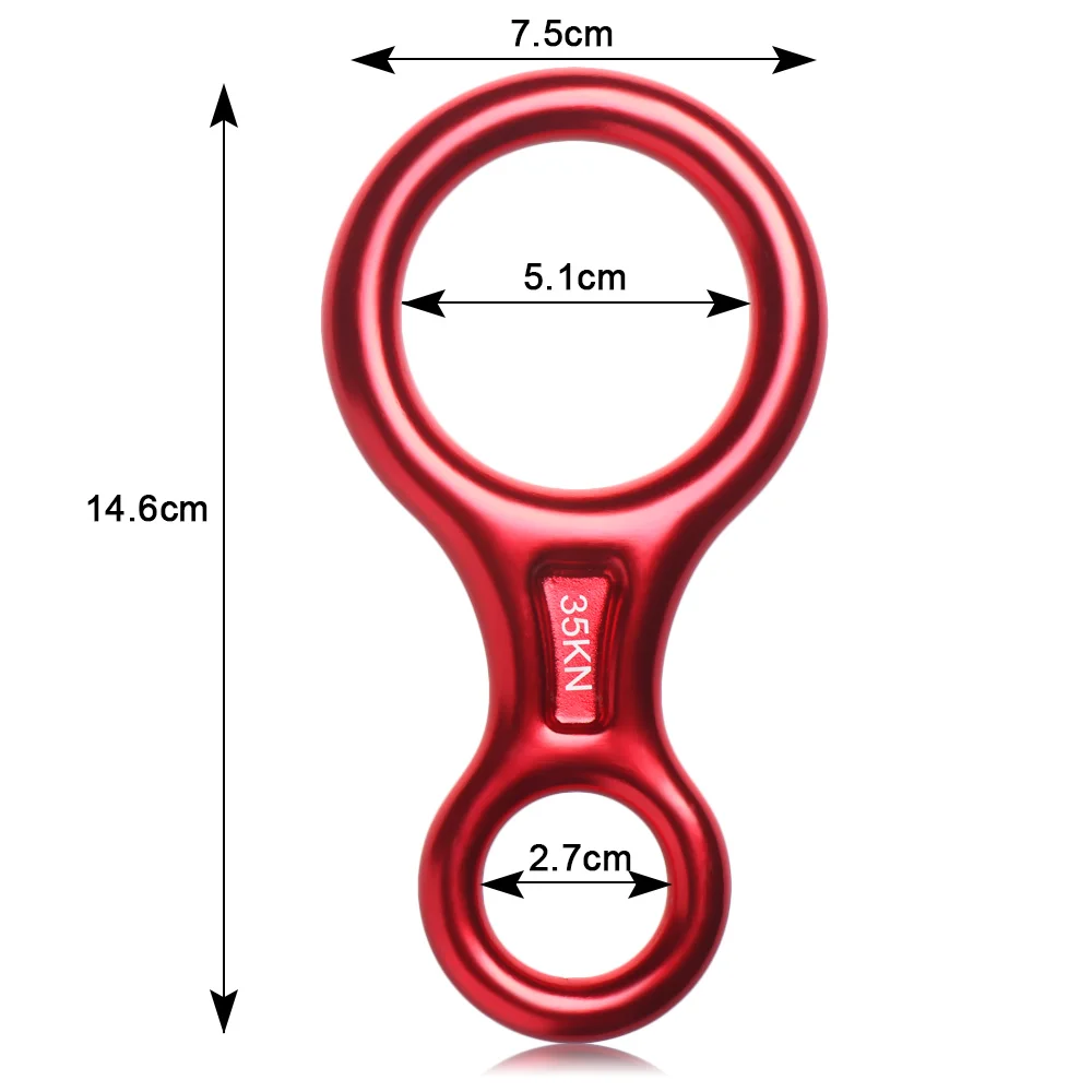 

14.6*7.5cm 8 Word Climbing Ring Rope Descender Gear Belay Device Downhill Eight Rings 35KN Figure Rock Climbing Descenders