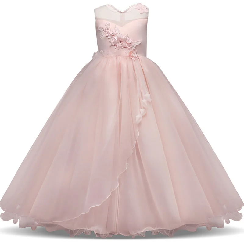 Style 17 Детское платье для девочек; летняя детская одежда; элегантные вечерние длинные платья принцессы из тюля для маленьких девочек; детские кружевные платья для свадебной церемонии - Цвет: Style 17