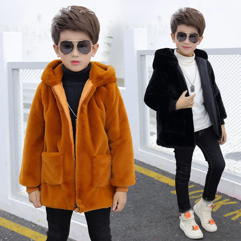 

Thick Winter Kids Fur Coats Jackets Children Boy Girl Snowsuit Kids Clothing Puffer Parkas Children Jacket Baby Hooded Warm Coat