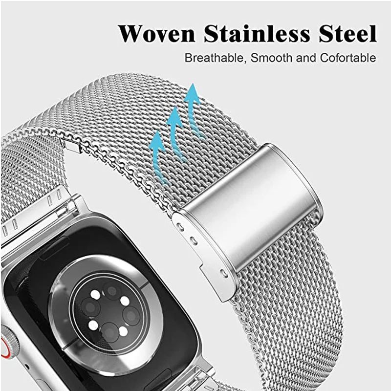 Ремешок Миланская петля для Apple Watch Series 10 9 8 7 SE 46 мм 41 45 38 42 40 44 браслет из