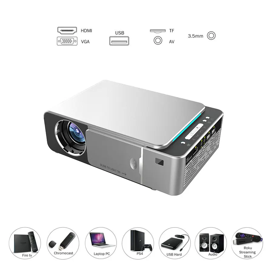 VIVICINE новейший V200 1280X720P светодиодный HD проектор, опционально Android 7,1 Bluetooth, поддержка 4K Wifi HDMI USB ЖК-проектор для домашнего кинотеатра