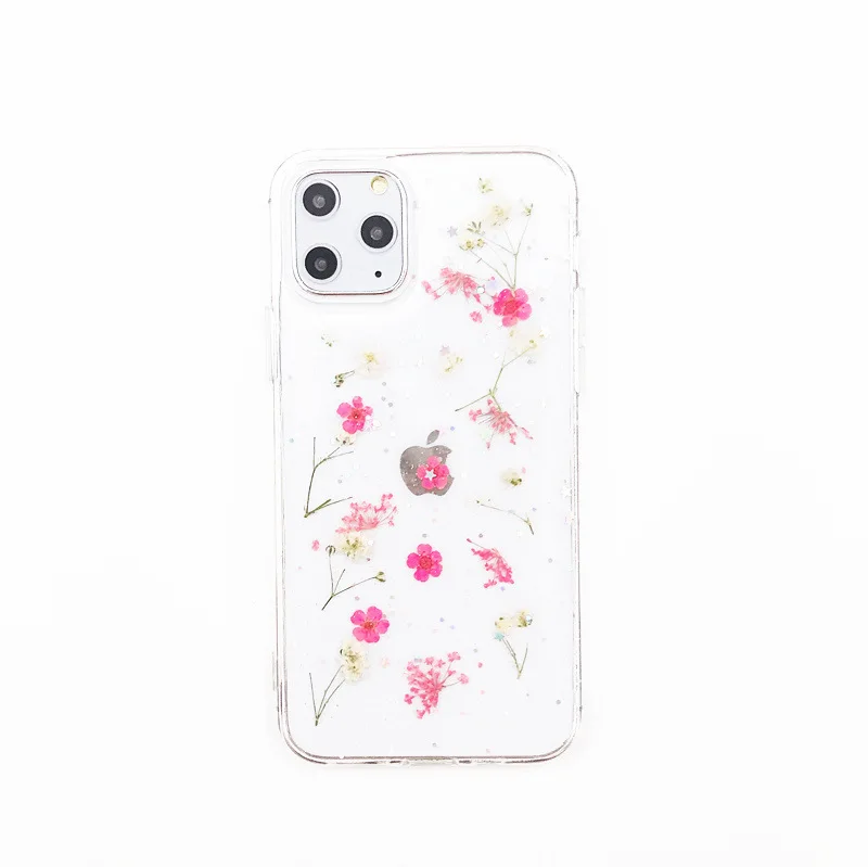 

For iPhone 11promax Epoxy Dried Flower Mobile Phone Shell 7 XR Zhen Hua Transparent Protective Case for Apple 8 Plus