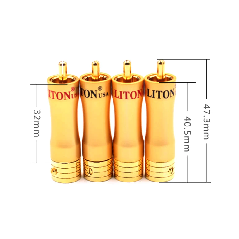 4 шт. LITON Медный позолоченный штекер RCA без пайки бананового типа 8 мм Клеммная