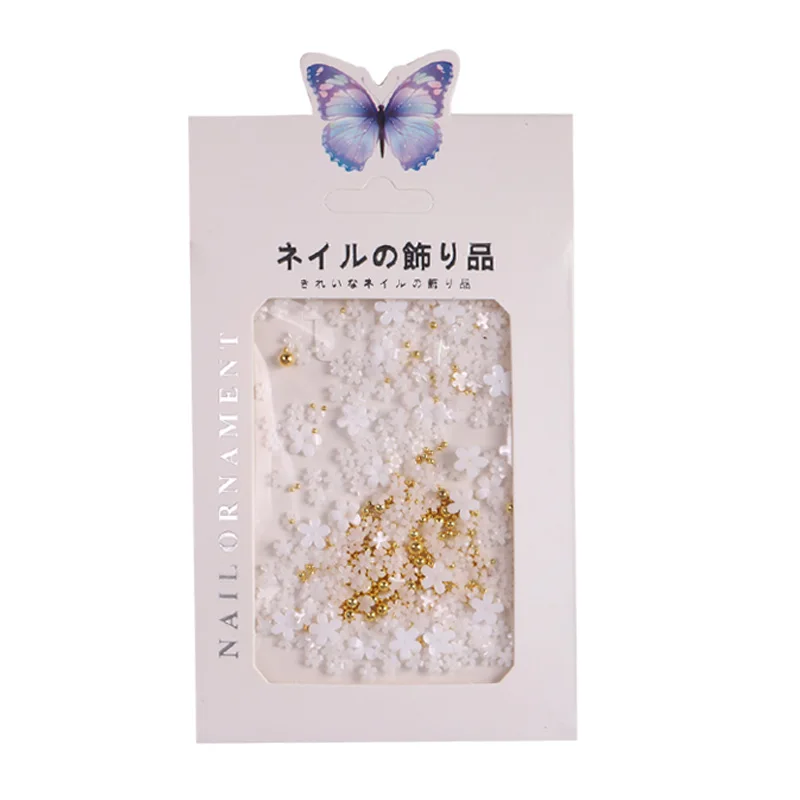 

TSZS Accessories Five-petal Flower Nail Art Jewelry Nail Decoration Diamond 3D White Resin Small Fresh Flower Accessor