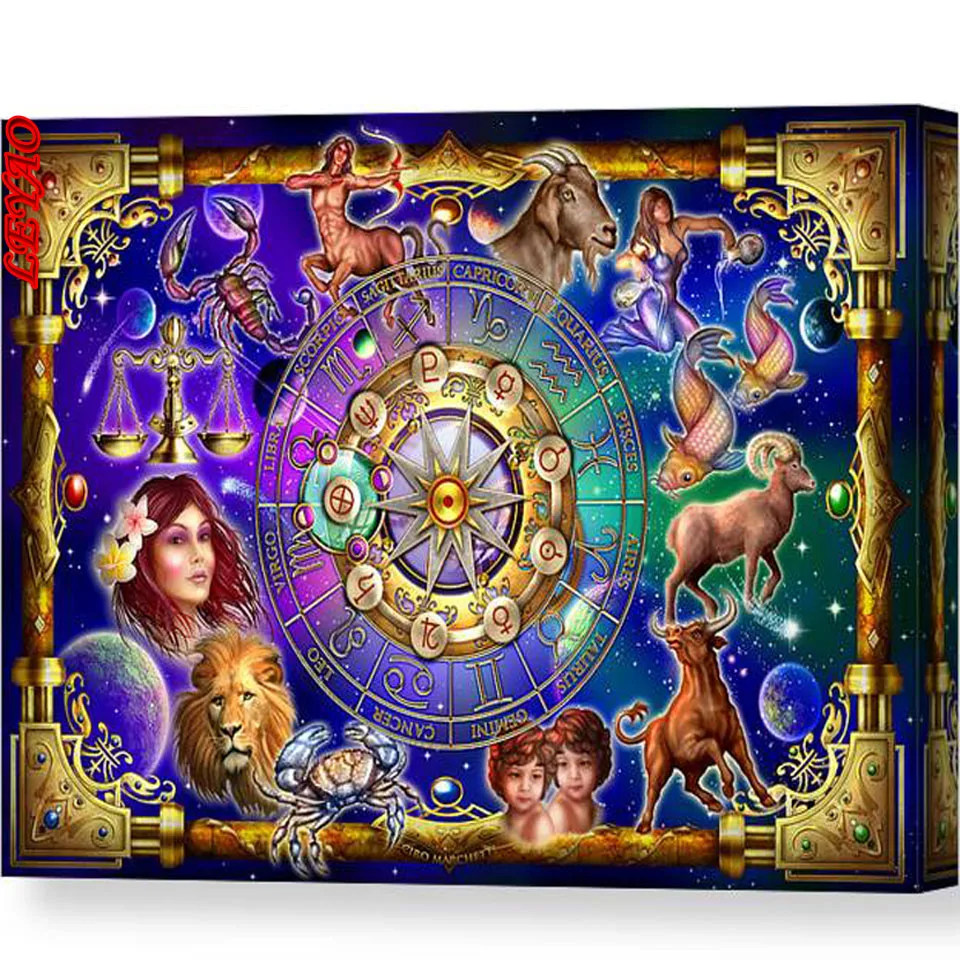 Алмазная 5D картина со знаками Зодиака наборы для вышивки крестом стразы мозаика