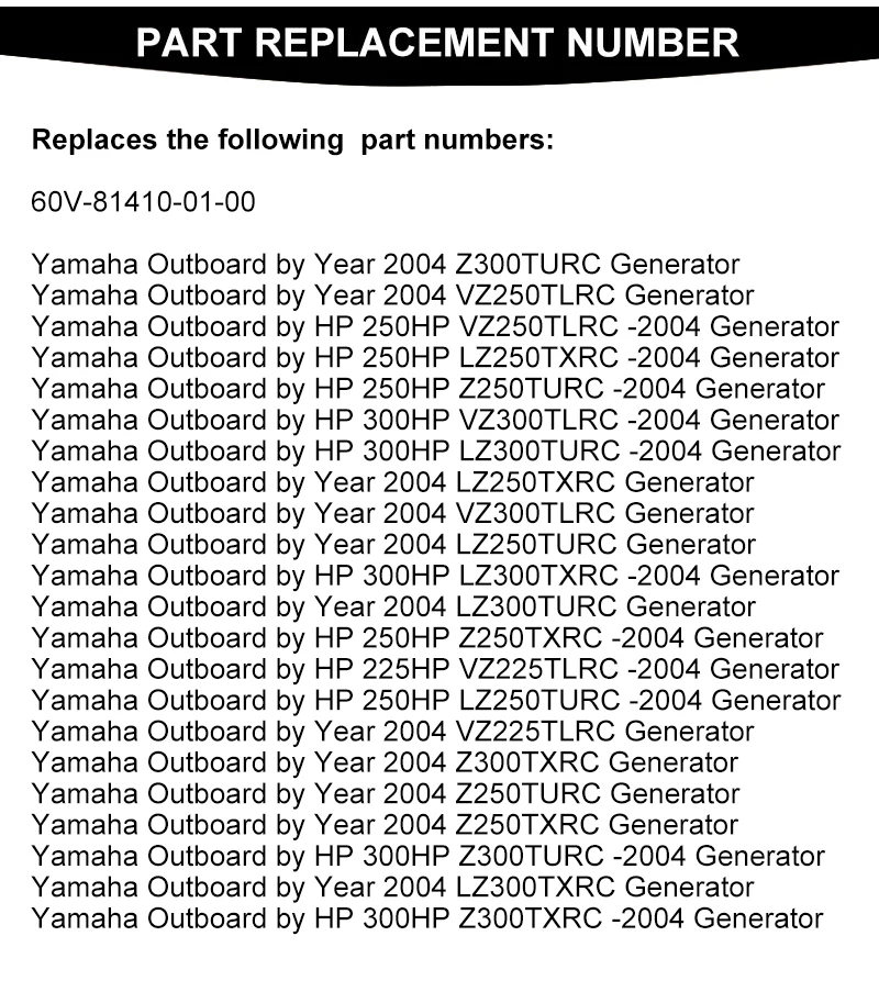 Подвесной Статор для Yamaha 60V-81410-01-00 250HP 300HP