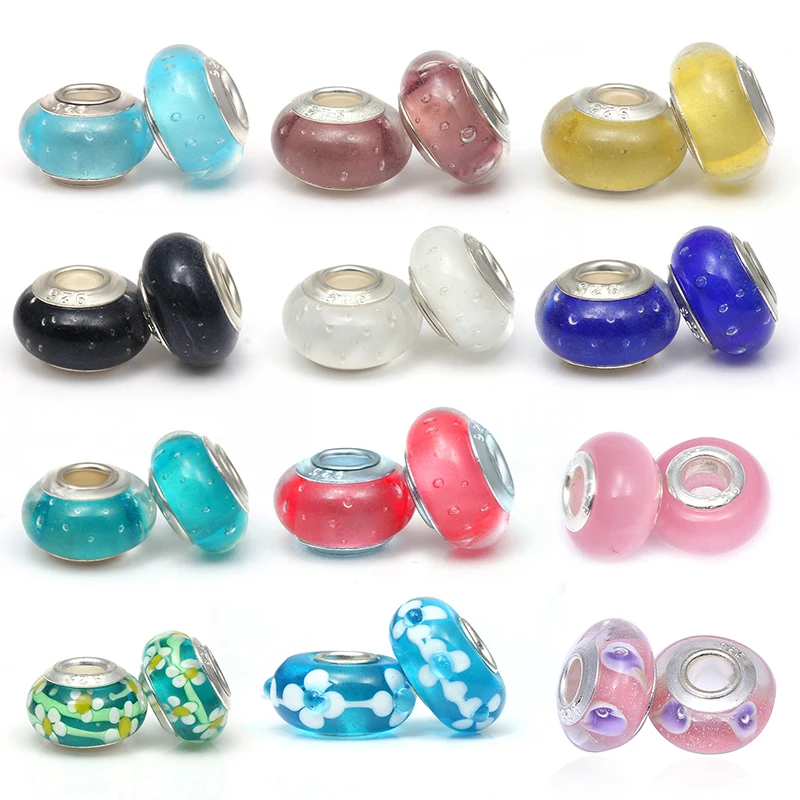 

Новинка 2021, цветные бусины из муранского стекла, 2 шт./лот, подходят для брендовых браслетов для женщин, изготовление ювелирных изделий «сдел...