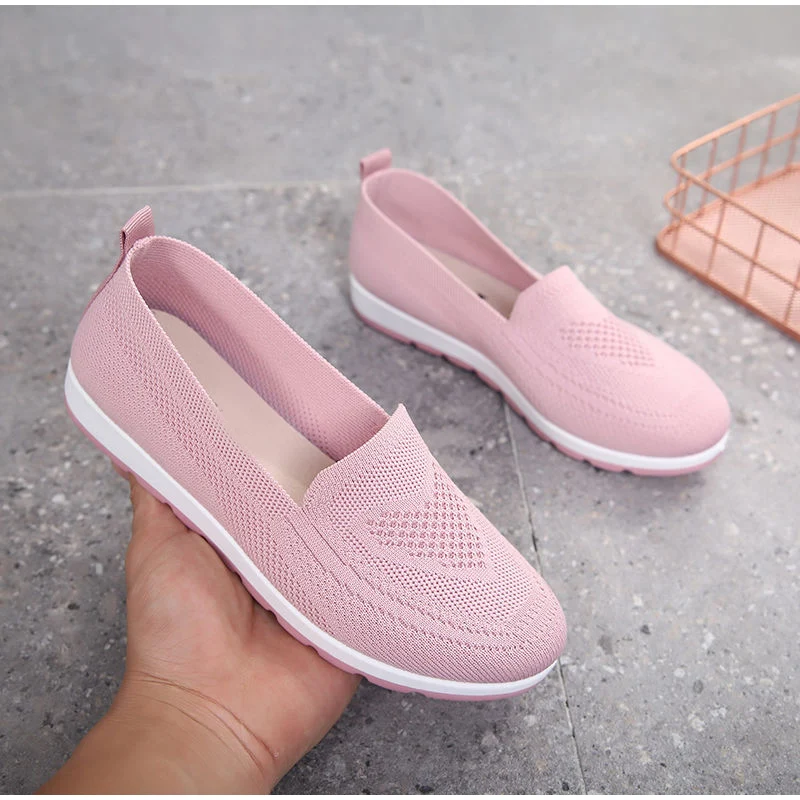 

Breathable Slip On Vulcanized Shoes Women Shoes Casual Sneakers Ladies Knitted Mesh Sock Autumn Platform Fashion Female Walking
