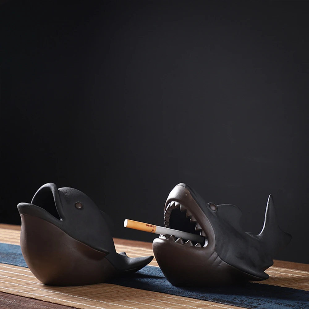 Керамический пепельница животных креативный акула дельфин ветрозащитный момент домашнего украшения фигурки ремесла фотографии Prop.