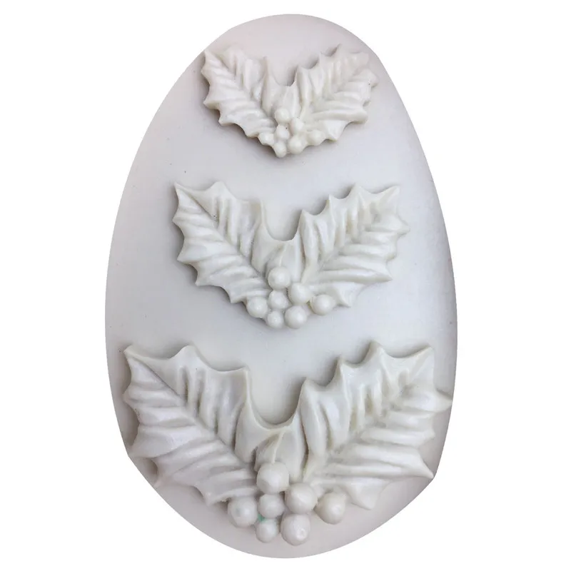 4 Янг Рождество Холли лист силиконовые формы торт жидкий силикон выпечки