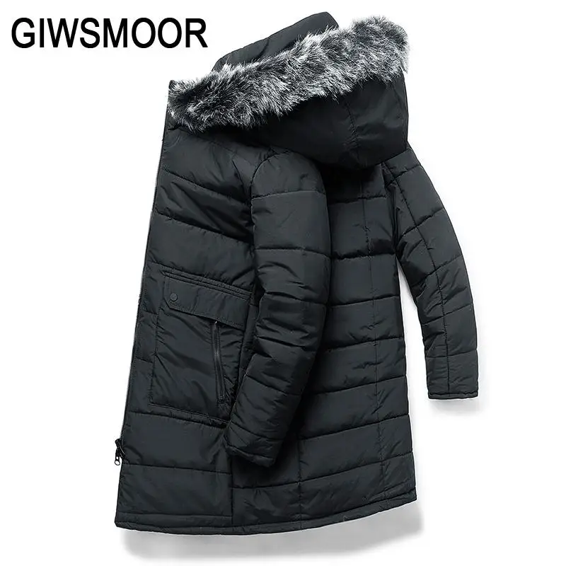 

For Men Winter Warm Jackets Big Pocket Fur Hooded Coat Male Clothing Warm Wool Jackets Male Windproof Cargo Overcoat Armygreen
