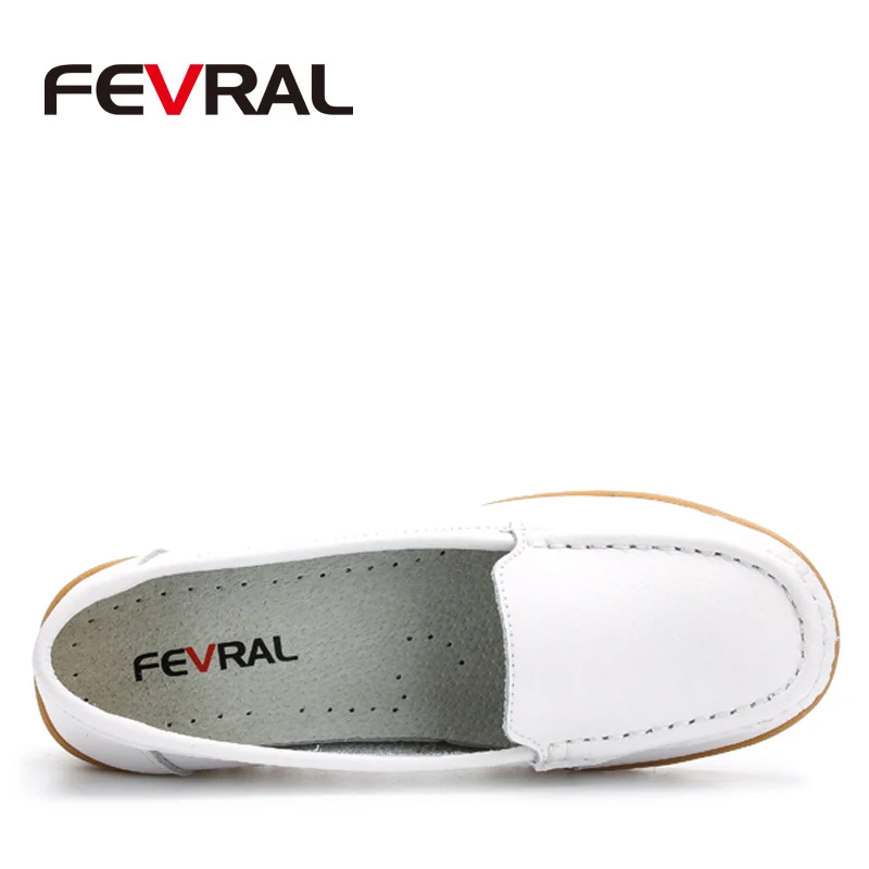 FEVRAL женская обувь модные мягкие кожаные женские туфли на плоской подошве летние