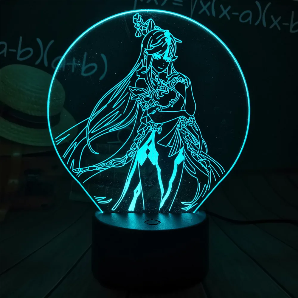 

Genshin Impact Night Light 3D Illusion Lamp Hot Game Light for Bedroom Decor LED Light Atmosphere Bedside Night Lamps Kids Gift