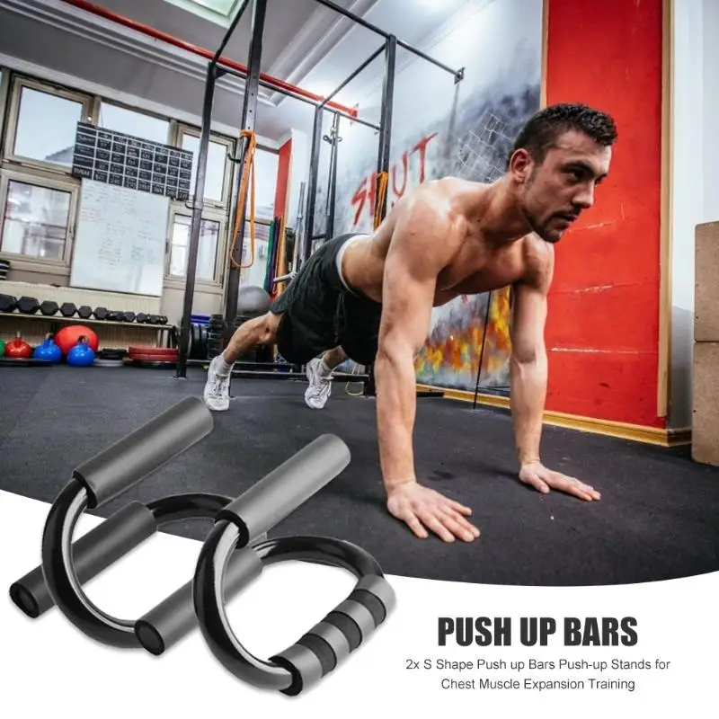 

1 Pair Practical S-Shaped Non-slip Push up Bars Stands Chest Muscle Expansion Training Push-up Stands Workout Fitness Tools