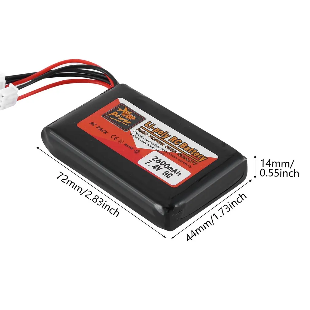 ZOP Мощность 7 4 V 8C 2600 мА/ч SM704665 Lipo Батарея для FrSky Taranis Q X7 передатчик запасная часть