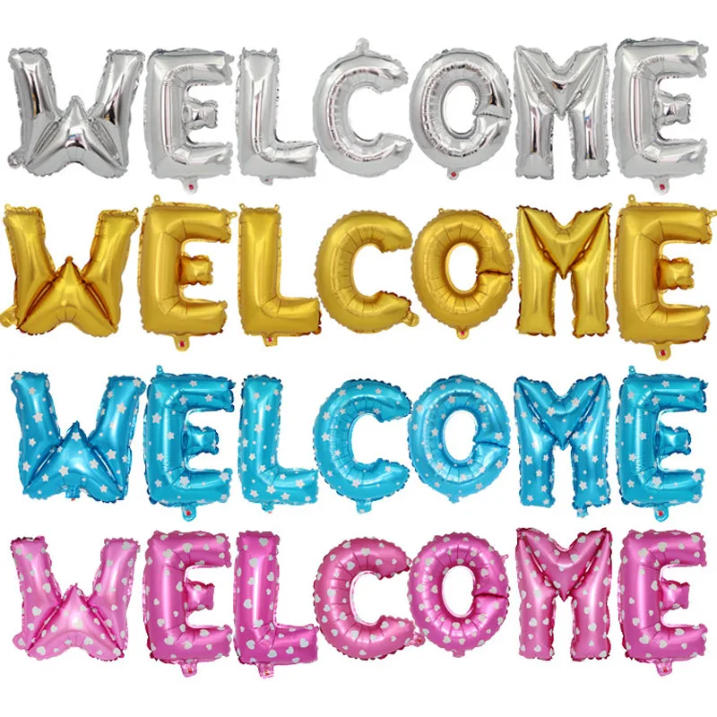 

16 Inch Rose Gold Welcome Home Letter Foil Balloons Event Invitation Party Decor Suppliers Inflatable Air Balls Decoration