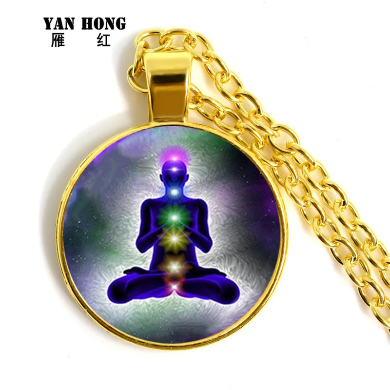 7 Рэйки лечение чакры ожерелье Будда йога кулон для медитации и символ ом