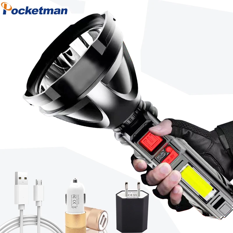 Суперъяркий светодиодный фонарик Pocketman с COB матрицей, водонепроницаемый переносной ручной светильник со встроенным аккумулятором и USB-заря...