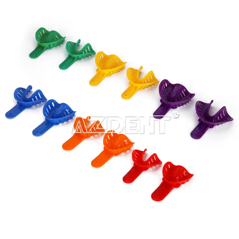 12 шт./компл. для детей и взрослых Зубная оттискные ложки Пластик держатель зубьев