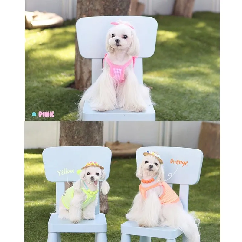 Летняя одежда для собак кружевная футболка в форме сердца жилет маленького