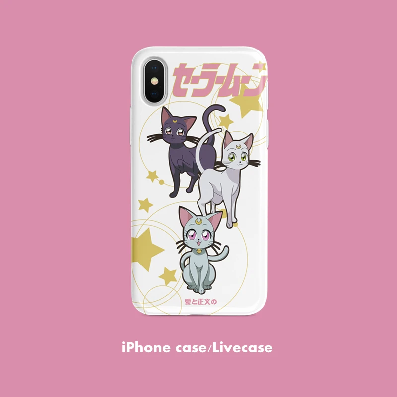 Аниме Сейлор Мун Мобильный защитный чехол на телефон милый мультфильм Кот для