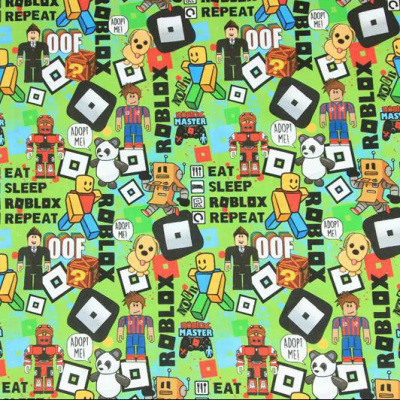 Половинчатая однотонная ткань из хлопка с мультяшным рисунком для шитья