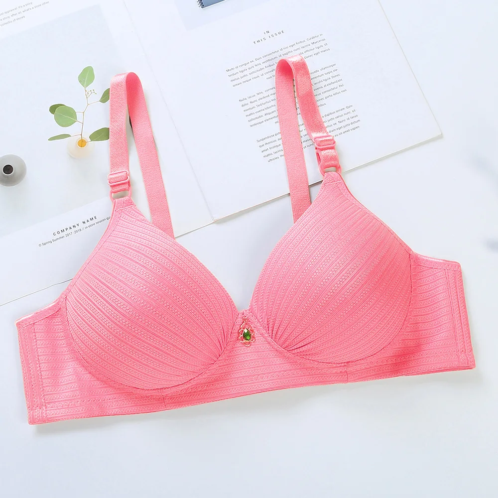 

Women Plus Size 36-42 Bra 3/4Coverage Ultra-thin Unlined Cotton Underwear Wireless Minimizer BralLadies Lingerie For Womanette