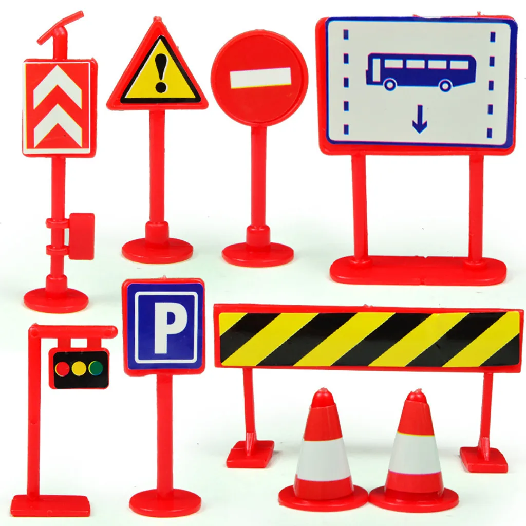 

Diy Model Scene Car Toys Road Sign Roadblocks Traffic Sign Toy Accessories Signpost Learning Traffic Knowledge Gift For Kid ^j^