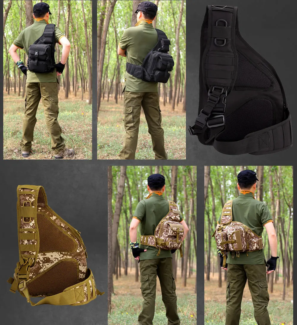 SINAIRSOFT Открытый спорт Альпинизм 800D нейлоновая тактическая сумка одно плечо Слинг Грудь Кемпинг военный рюкзак армейские сумки LY0040