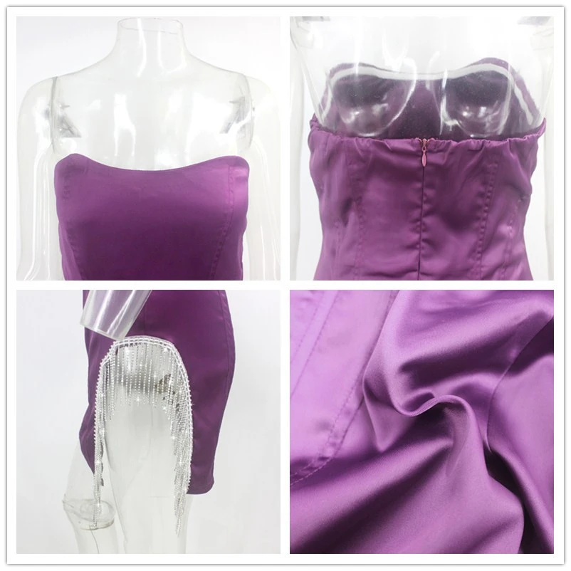 EvaQueen тассель цепь облегающее платье вечерние платья для женщин без рукавов