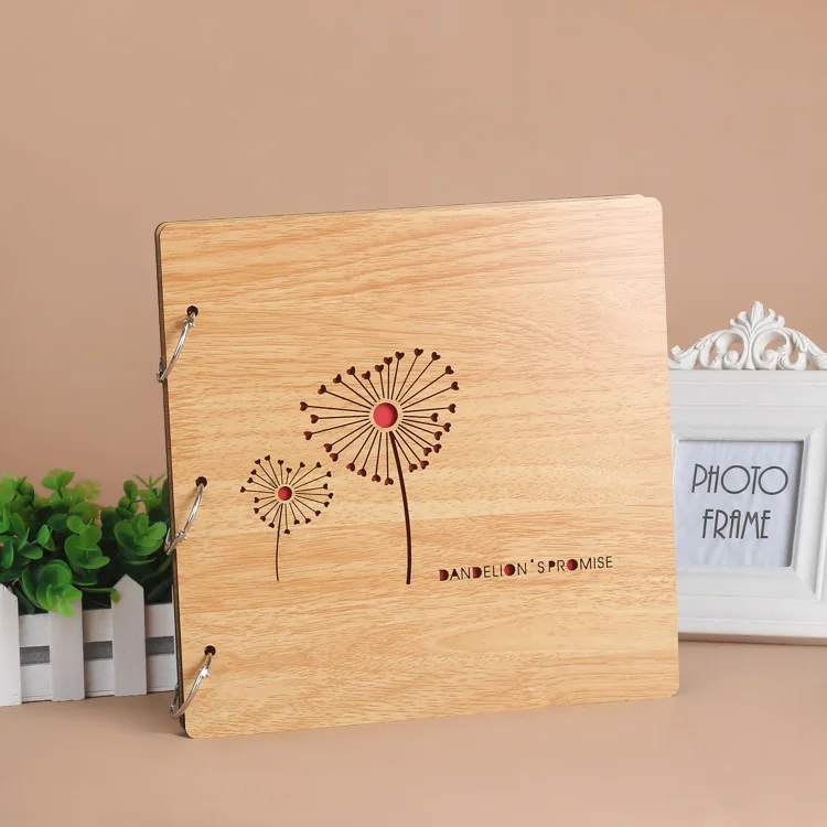

18 Colors New Family Photo Album DIY Birthday Gift Wooden Memory Book For Pictures Storage Case Cartoon 16 Inch Scrapbook Album