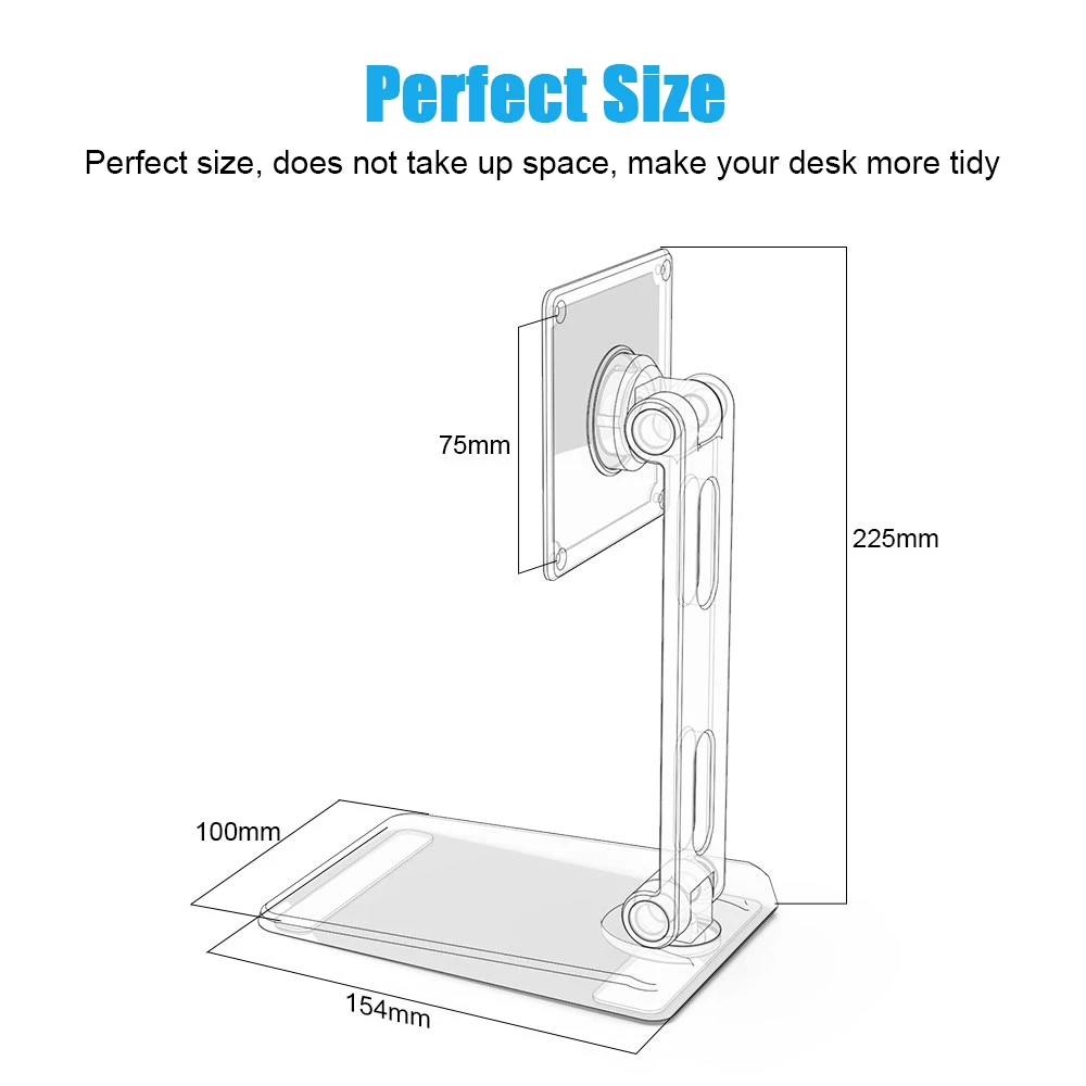 Portable Aluminum Adjustable 360 Rotate VESA Monitor Stand Display Holder Full Motion Mount Arm 75x75mm Hole Support | Компьютеры и