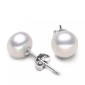 

Korean version of natural freshwater pearl earrings copper silver plated temperament pearl ear jewelry