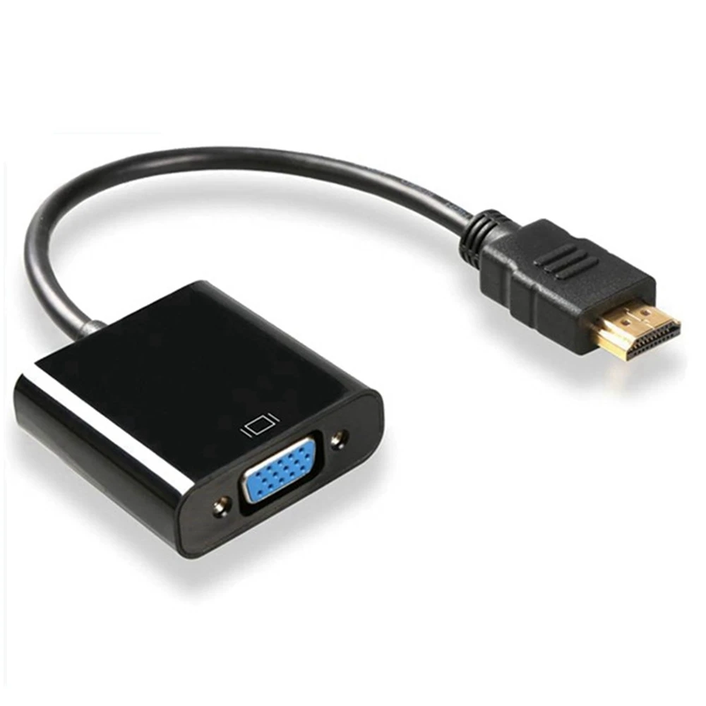 Адаптер HDMI совместимый с VGA переходник папа в мама 1080P цифро аналоговый аудио
