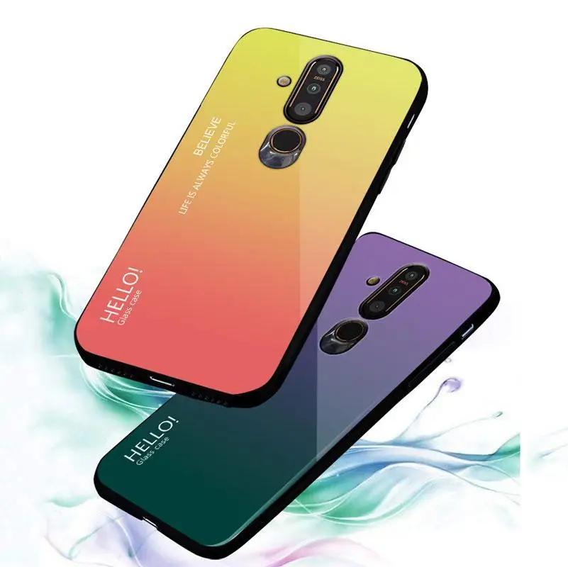 Для Nokia X71 X6 X7 3 1 Plus 2018 7Plus 7 4 2 противоударный градиентный чехол из закаленного
