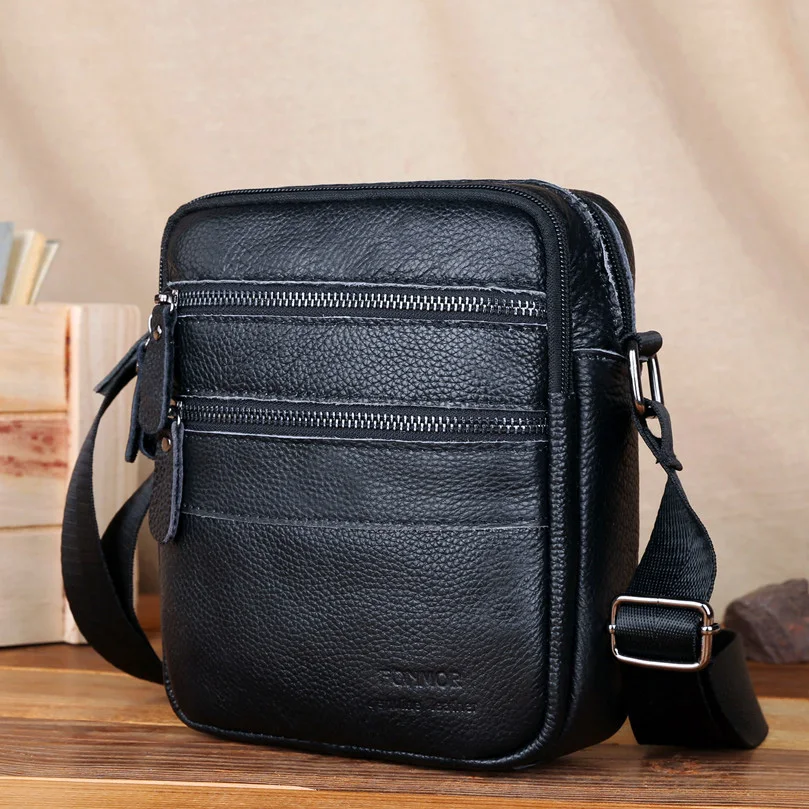 Новинка 2020 мужские сумки через плечо из натуральной кожи бизнес стиль твердая