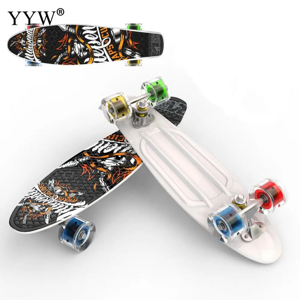 

56cm Four-Wheel Miniskateboard Cruiser Board Banana Fishboard Longboard Skate Outdoor Sports For Boy Girl Portable Skateboard