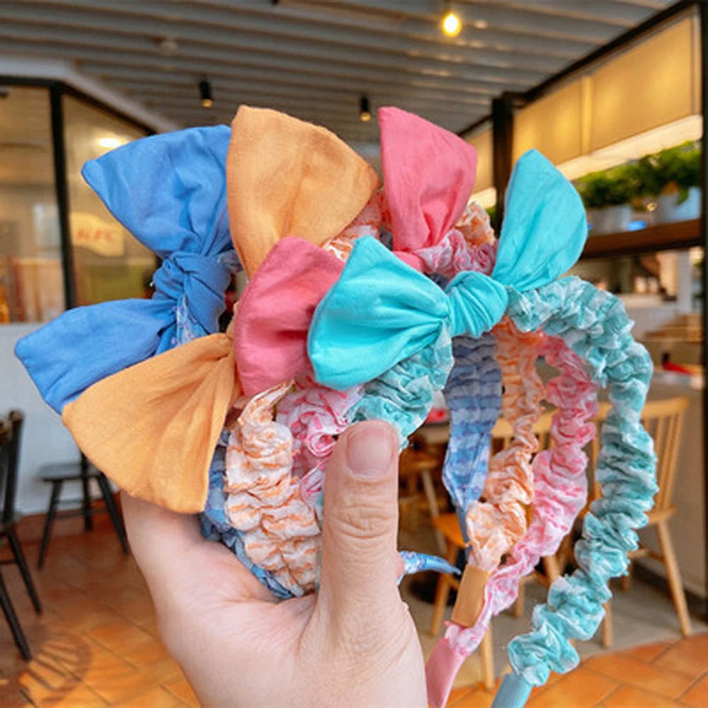

Korean Cute Floral Bow-knot Hairband Baby Girls Folds Hair Hoop Headbands Children's Hair Accessories Gift