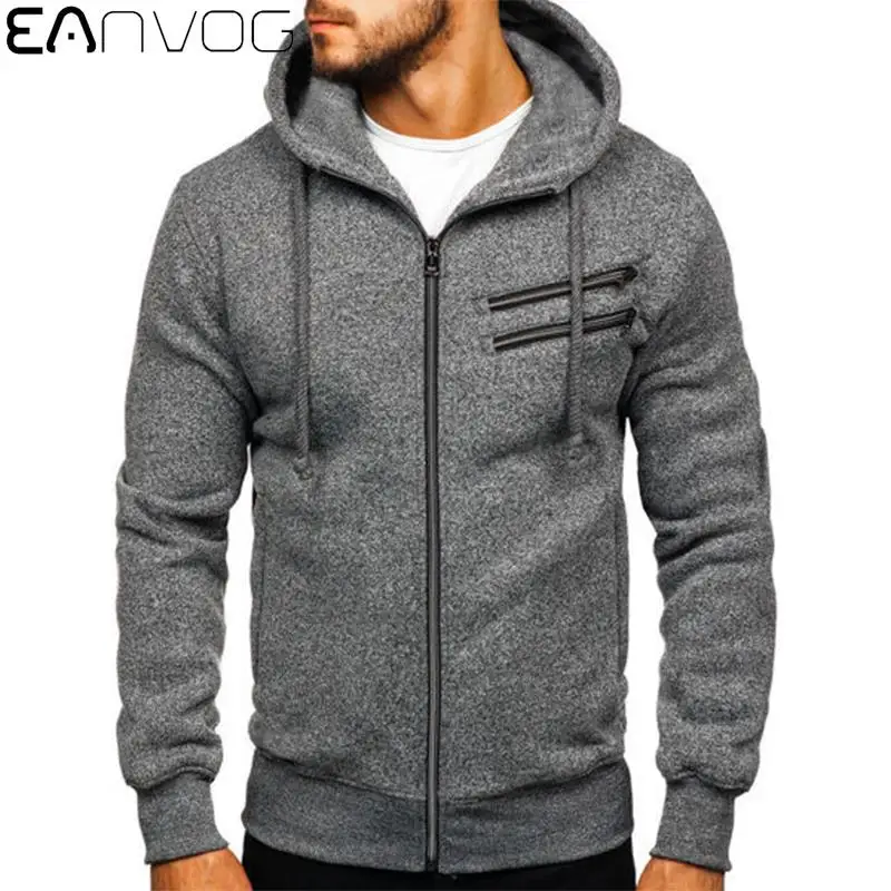 

Толстовка мужская с капюшоном, флисовый свитшот с длинным рукавом, пуловер, однотонный худи