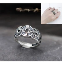 chinese ancient coins adjustable ladies ring fashion temperament implying wealth for ladies holiday gifts