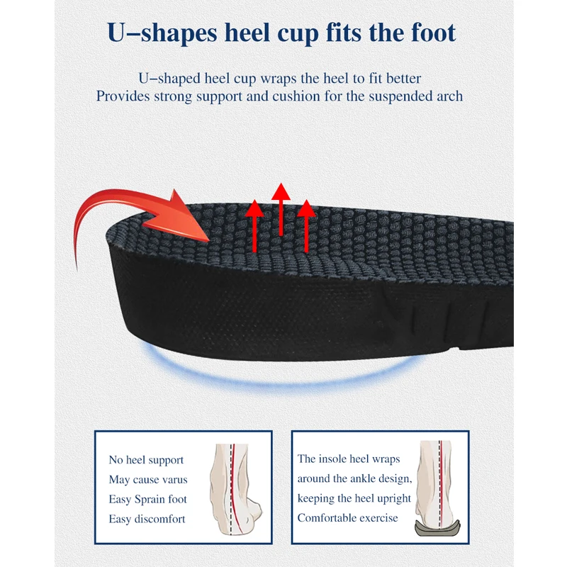 Orthotic Insoles For Men Casual Sporty Shoes Accecories Shock Absorption Gel Pads Soft Foot Care Inserts Femal Women Size 35 46