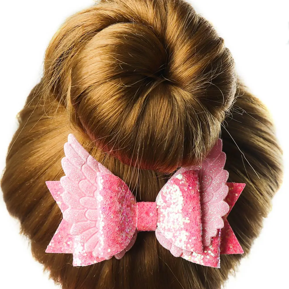 

Princess Angel Wing Hairgrips Little Girls Glitter Bows Hair Clips Dance Party Bow Sequined Rabbit Ear Hairpins Hair Accessories