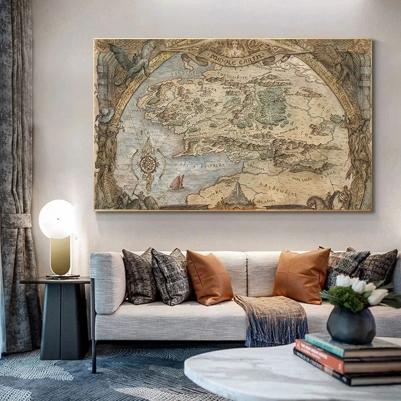Плакаты и принты с картой ближней земли классические настенные картины из