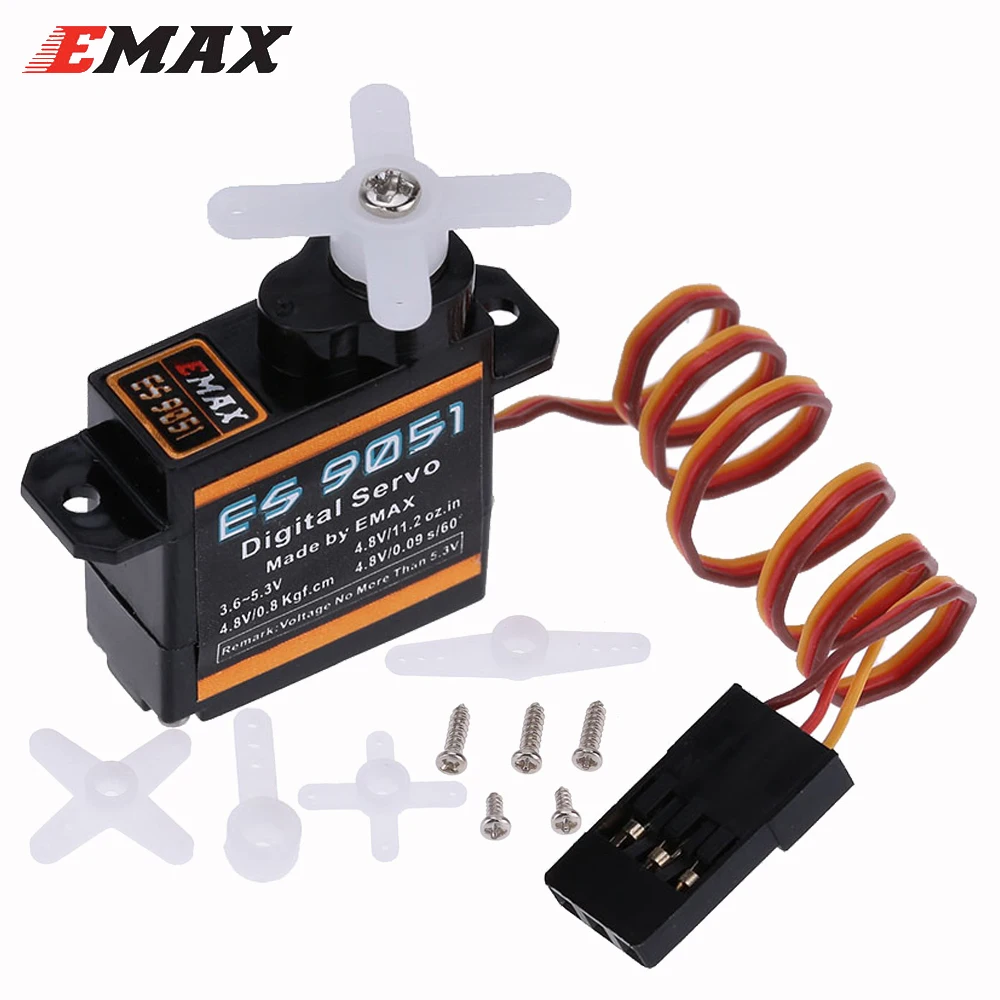 EMAX ES9051 4 8-5 3 V 3g 0 8 кг пластиковый Шестерни цифровой сервопривод Futaba JR разъем для 3D