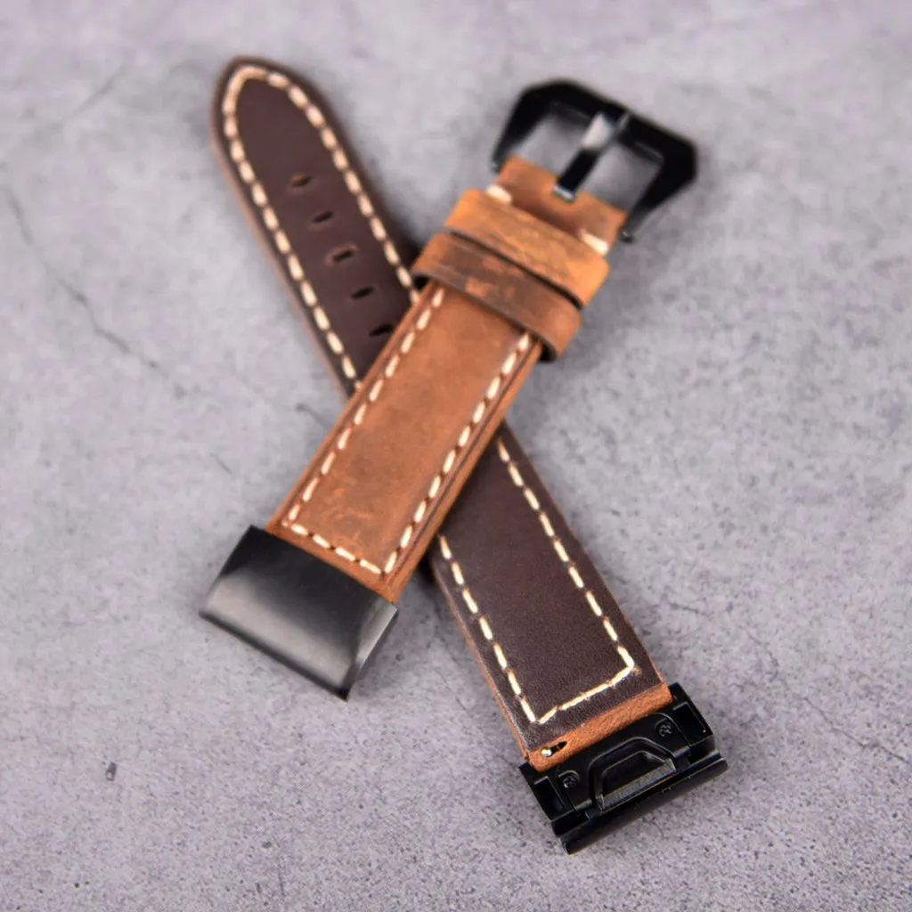 Leather Watch Strap Band For Garmin Fenix 5X/5X Plus Sports Wrist for watch series 186mm-225mm | Наручные часы