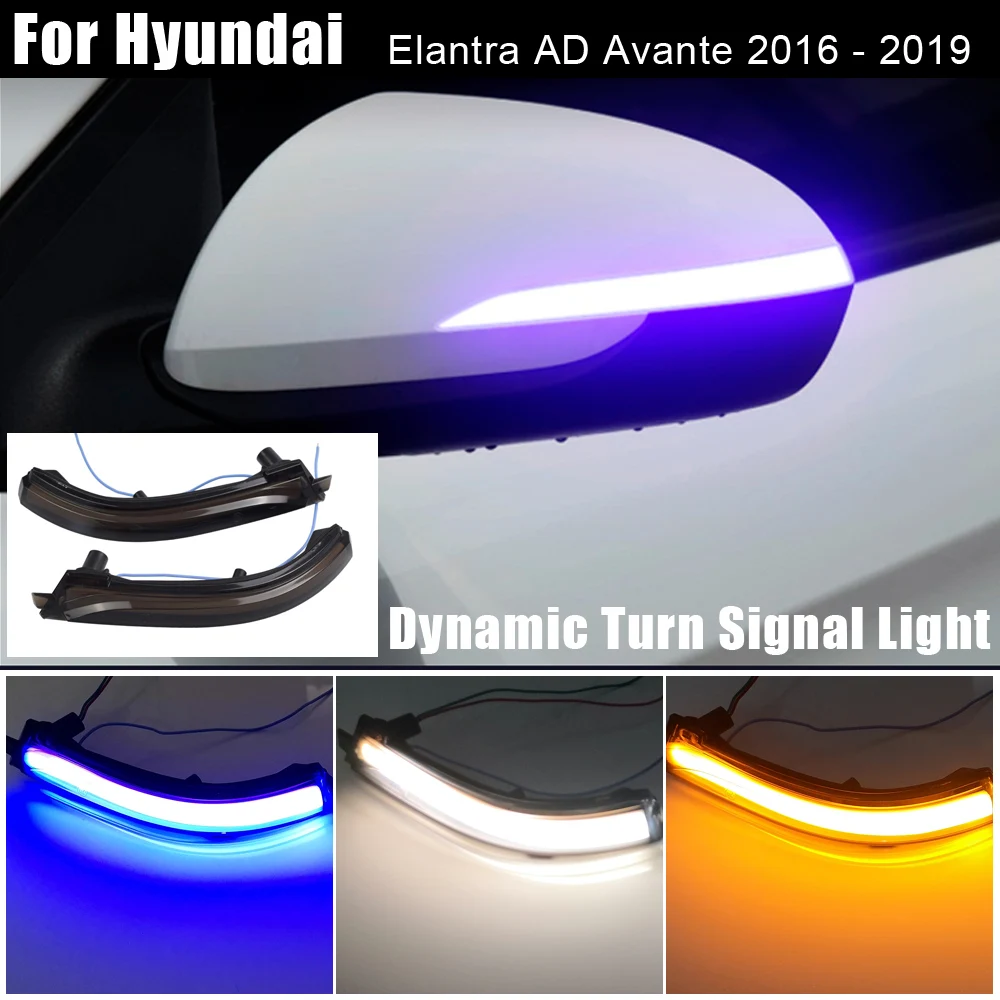 

Side Mirror Flashing Light LED Dynamic Turn Signal Light Flowing Water Blinker For Hyundai Elantra AD Avante 2016 2017 - 2019
